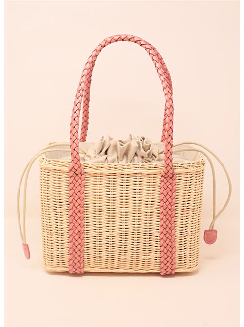 Pink basket bag Laboratorio Capri | 163NATPINK